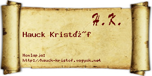 Hauck Kristóf névjegykártya